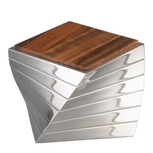 Nambe Twist 4.25" Coaster Set – 6 Piece, Square Modern Drink Coaster Collection